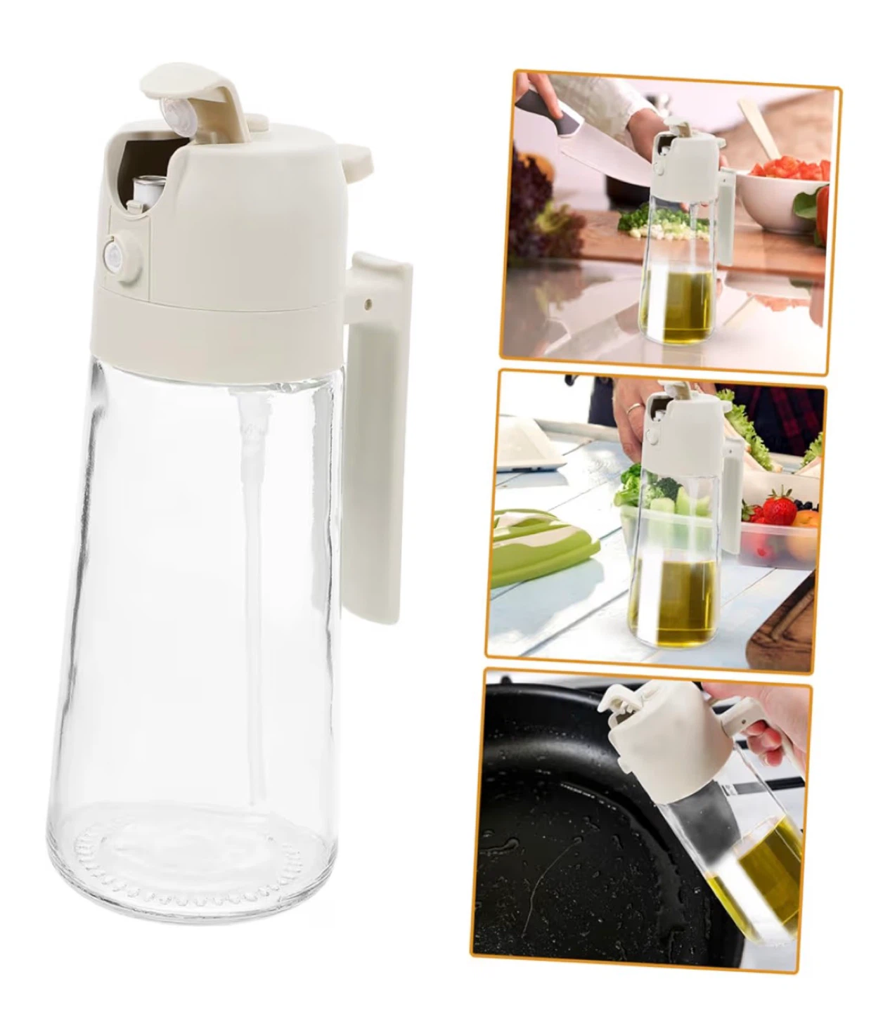 Glass Oil Dispenser Bottle with Handle - photo 4