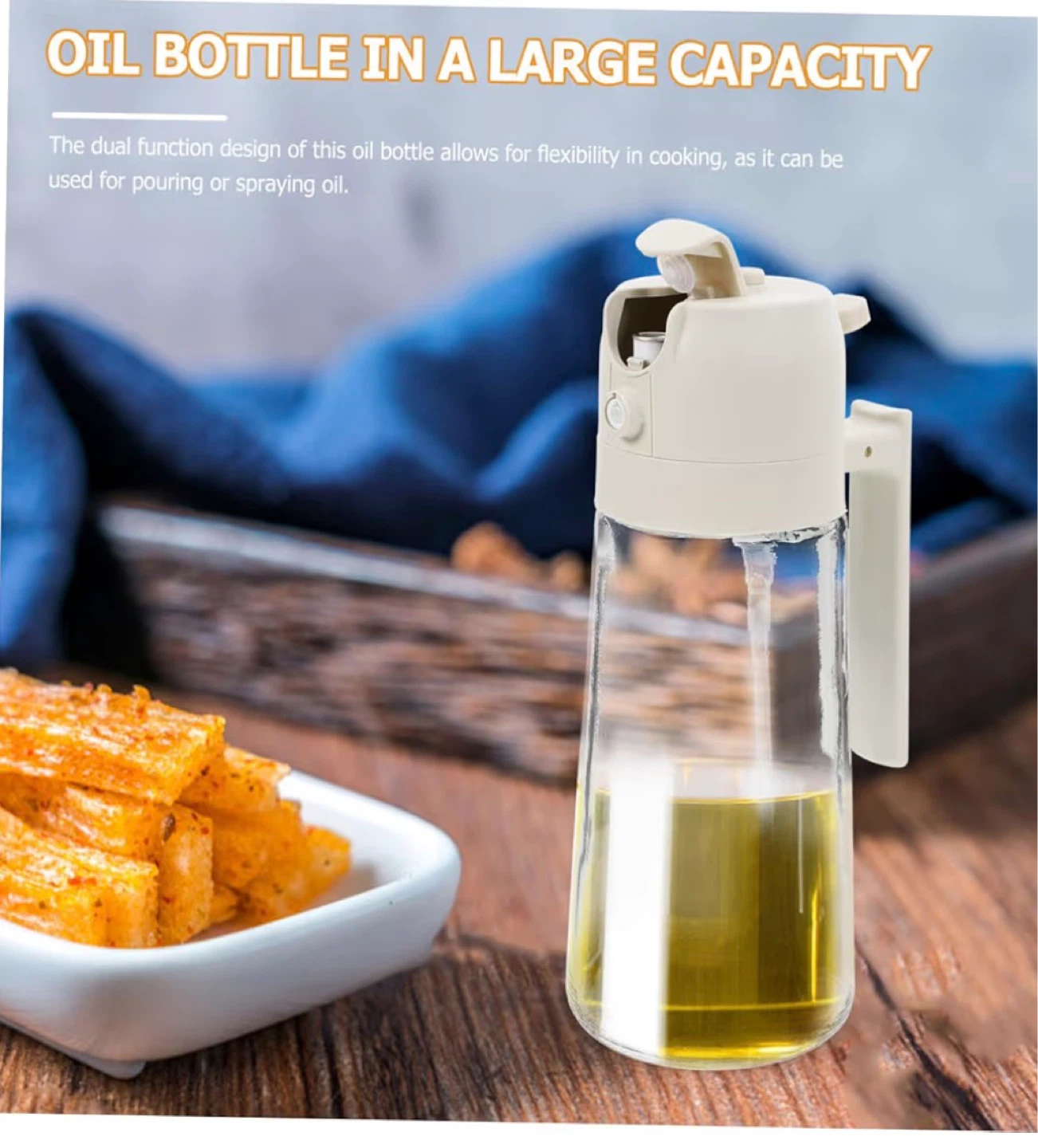 Glass Oil Dispenser Bottle with Handle - photo 2