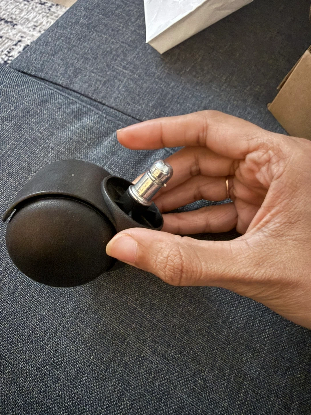 Set of 5 Black Office Chair Caster Wheels - photo 3