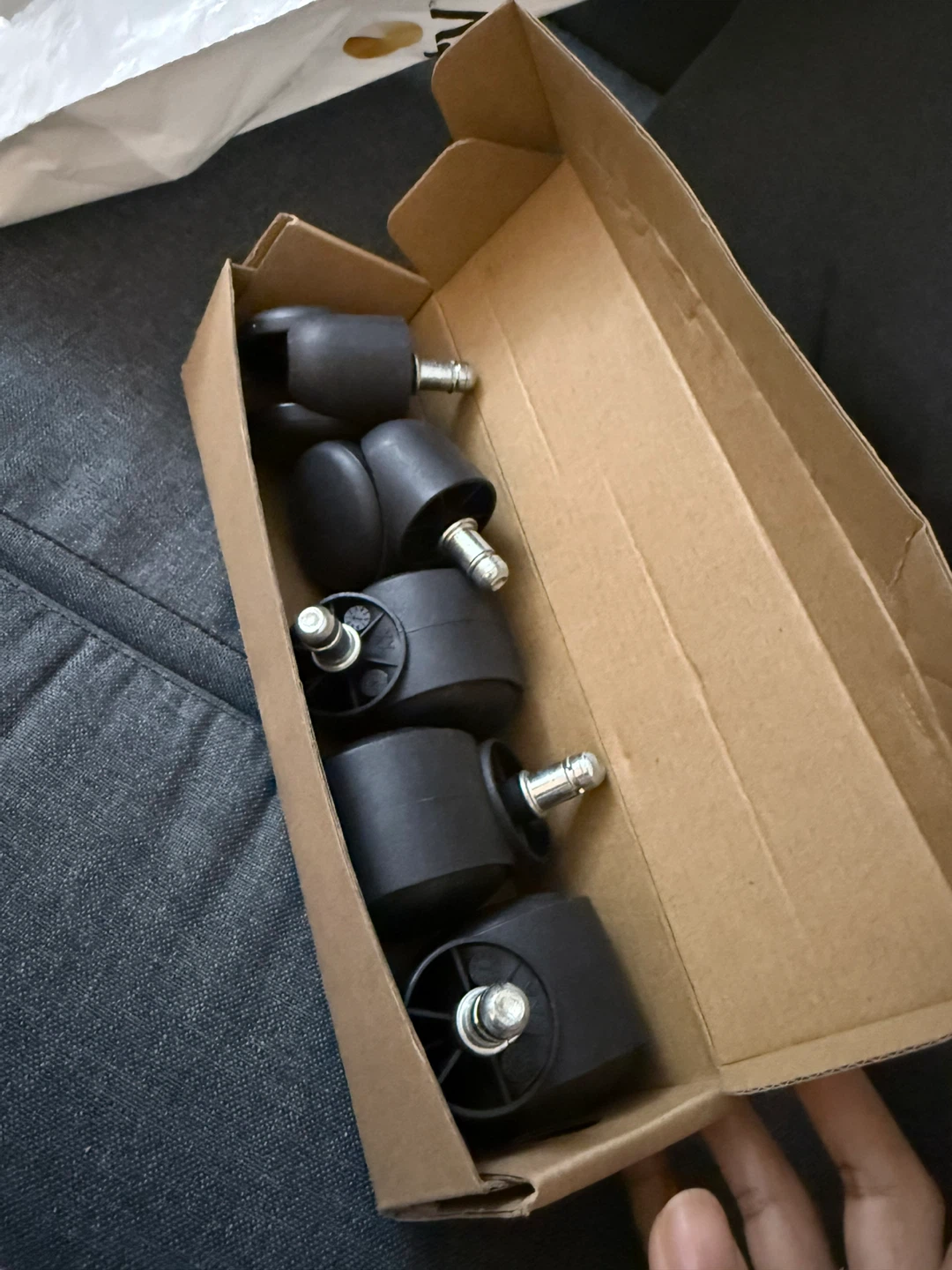 Set of 5 Black Office Chair Caster Wheels