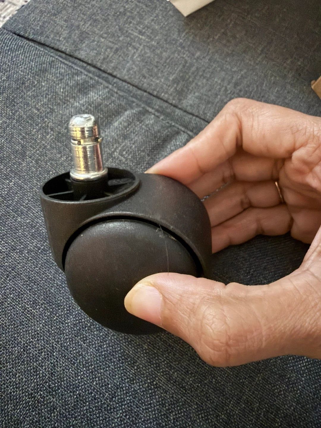 Set of 5 Black Office Chair Caster Wheels - photo 2
