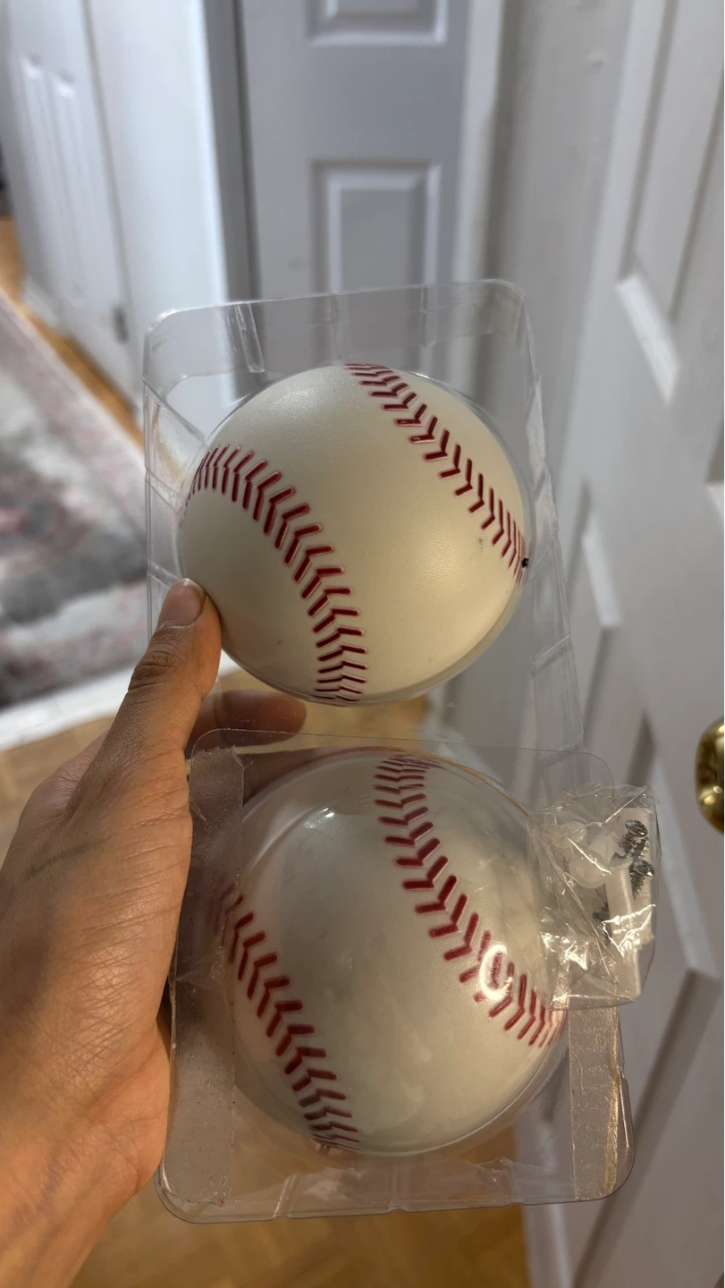 2 Baseball Night Lights with Crack Sticker - photo 2