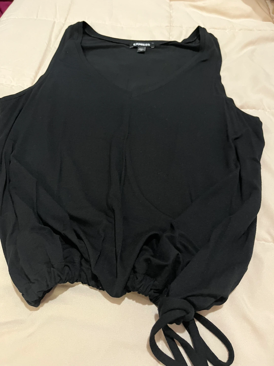 Black Express Tank Top with Drawstring Hem 🌱