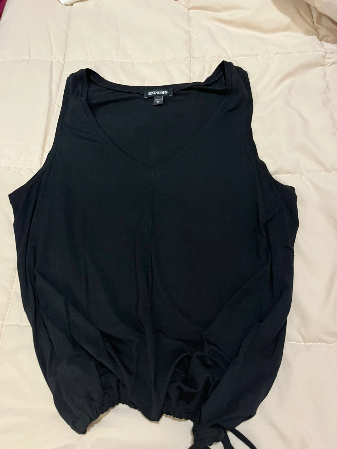 Black Express Tank Top with Drawstring Hem 🌱 - photo 3