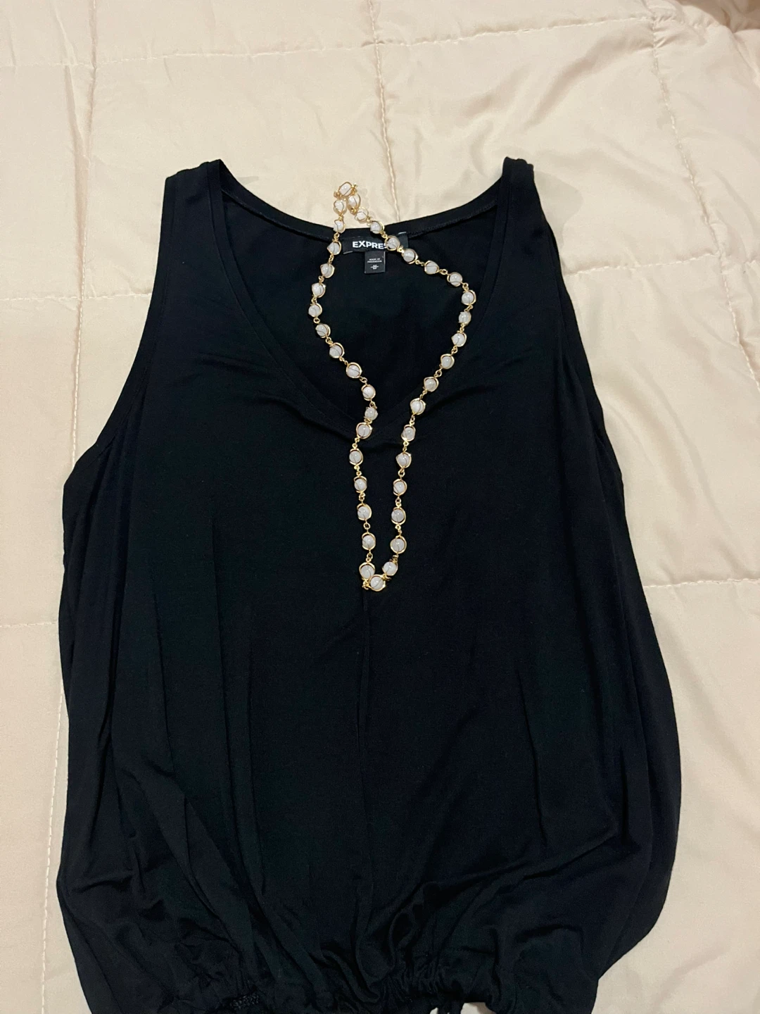 Black Express Tank Top with Drawstring Hem 🌱 - photo 2