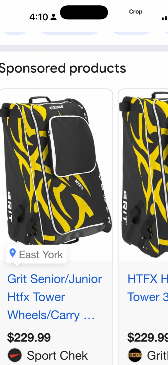 Grit Senior/Junior HTFX Tower Wheels/Carry Bag - Black/Yellow