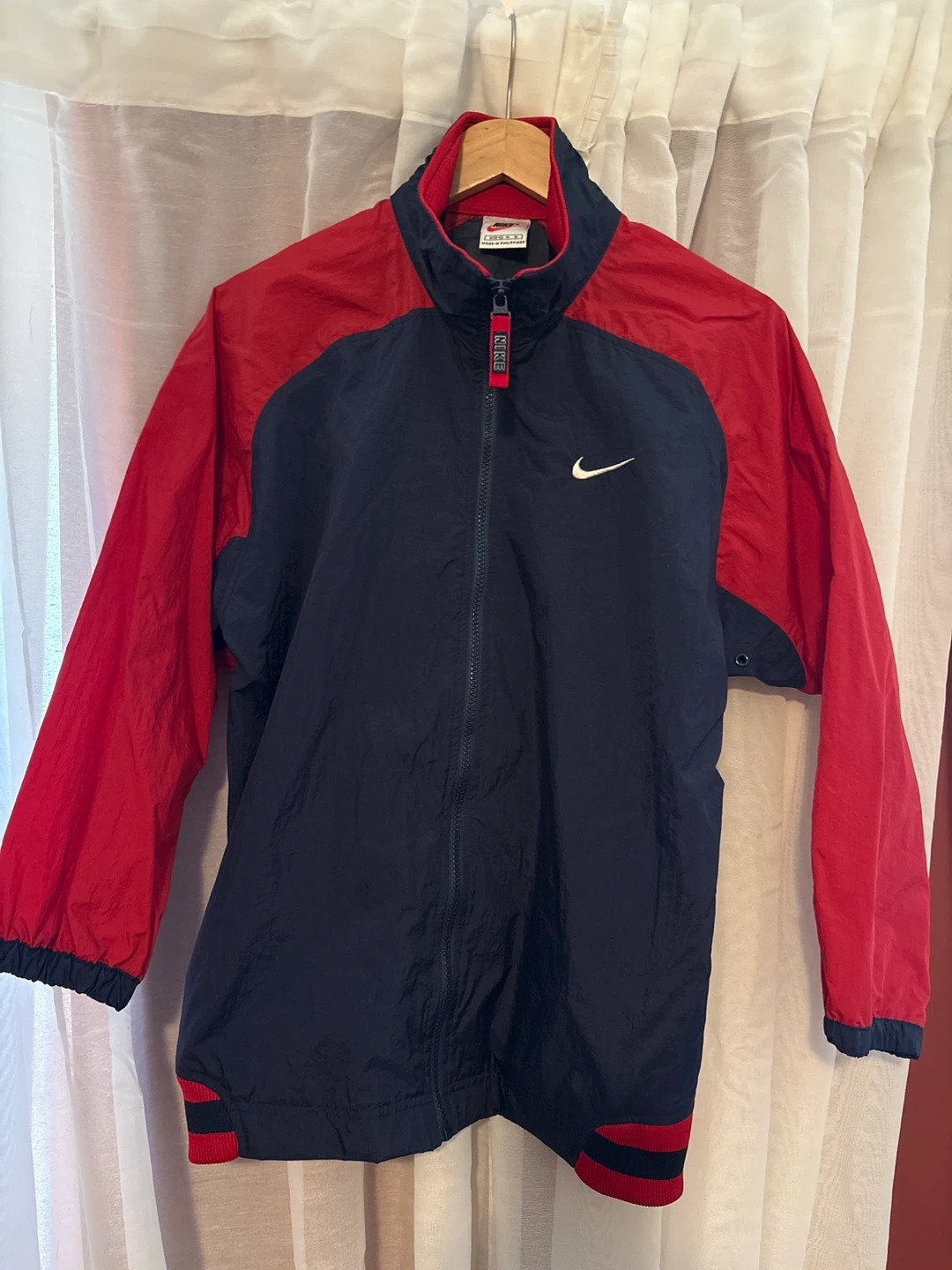 Vintage 90s Nike Windbreaker Jacket - Navy/Red - Medium