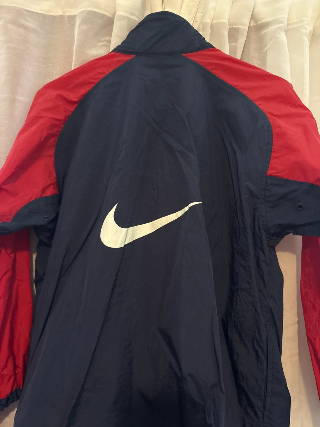 Vintage 90s Nike Windbreaker Jacket - Navy/Red - Medium - photo 3