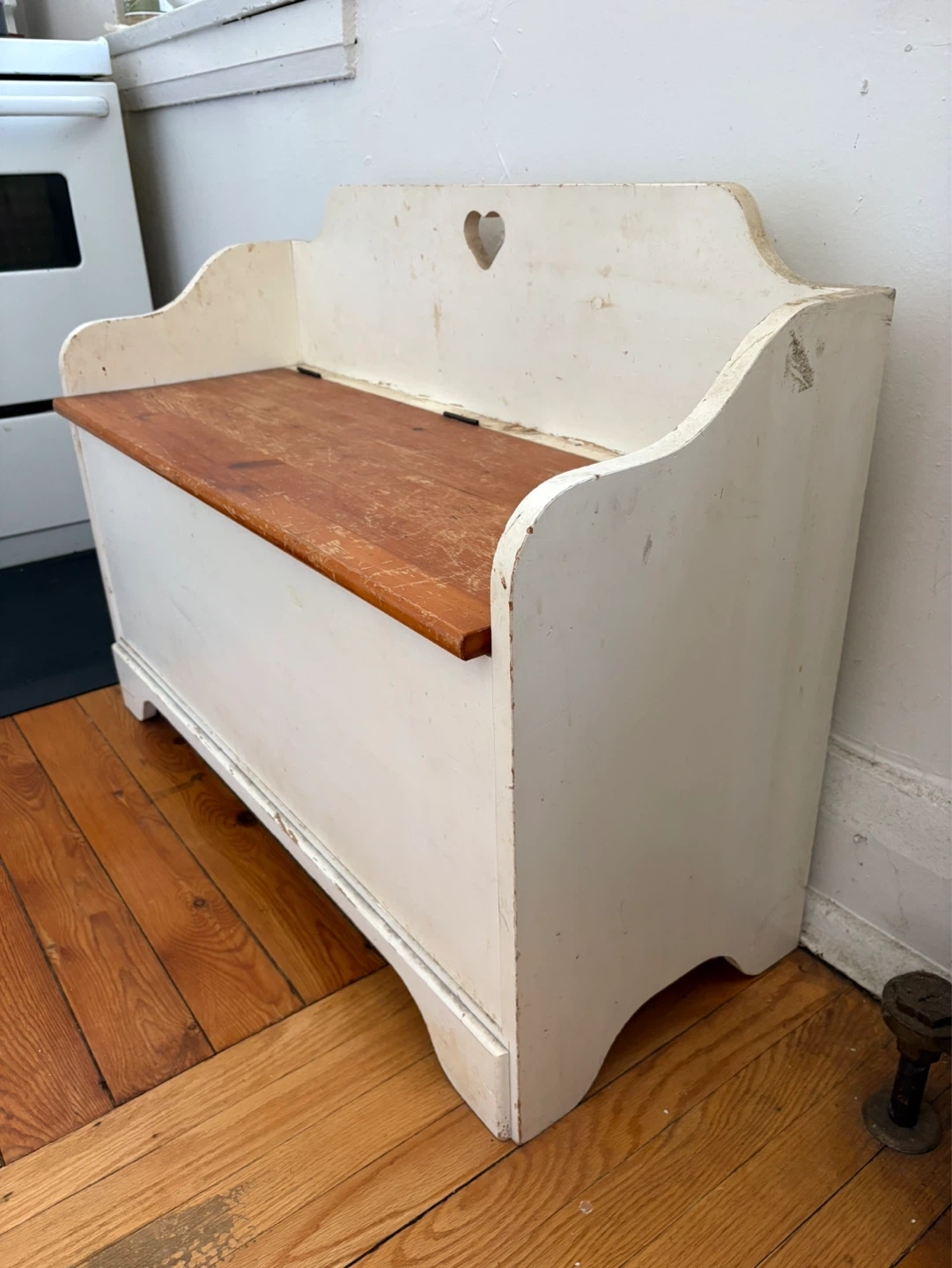 Wooden bench with storage - photo 2