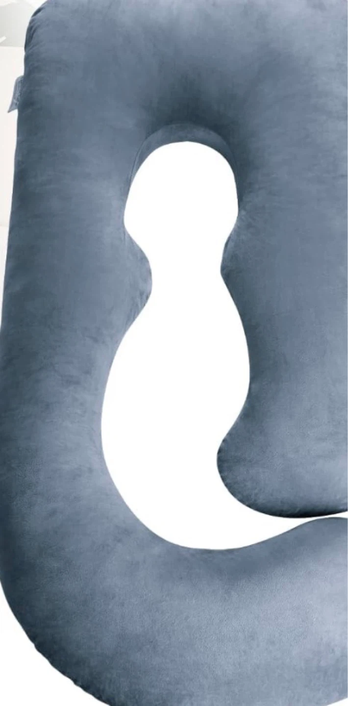 Grey U-Shaped Full Body Maternity Pillow