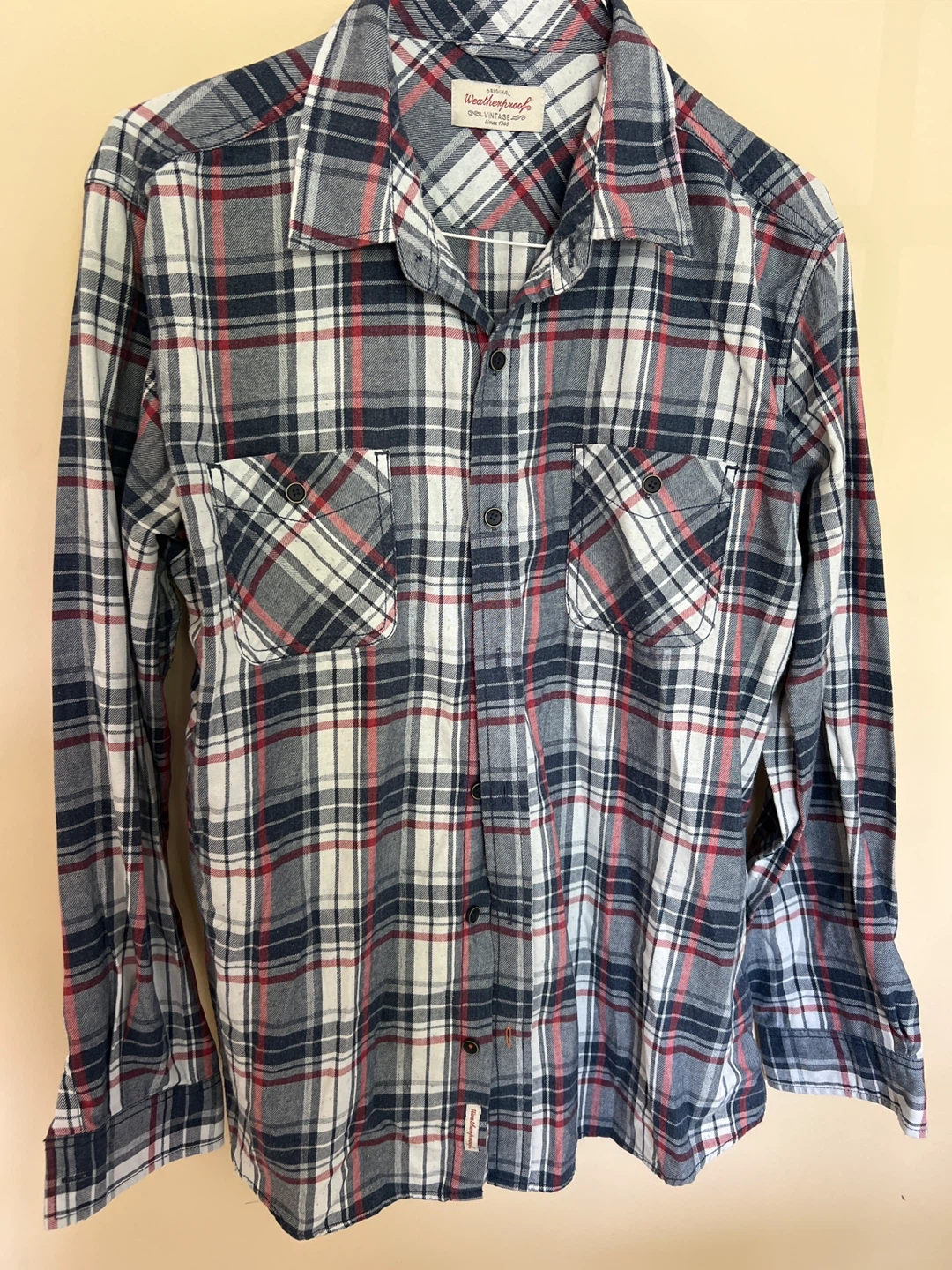 Weatherproof Vintage Plaid Long Sleeve Button-Up Shirt