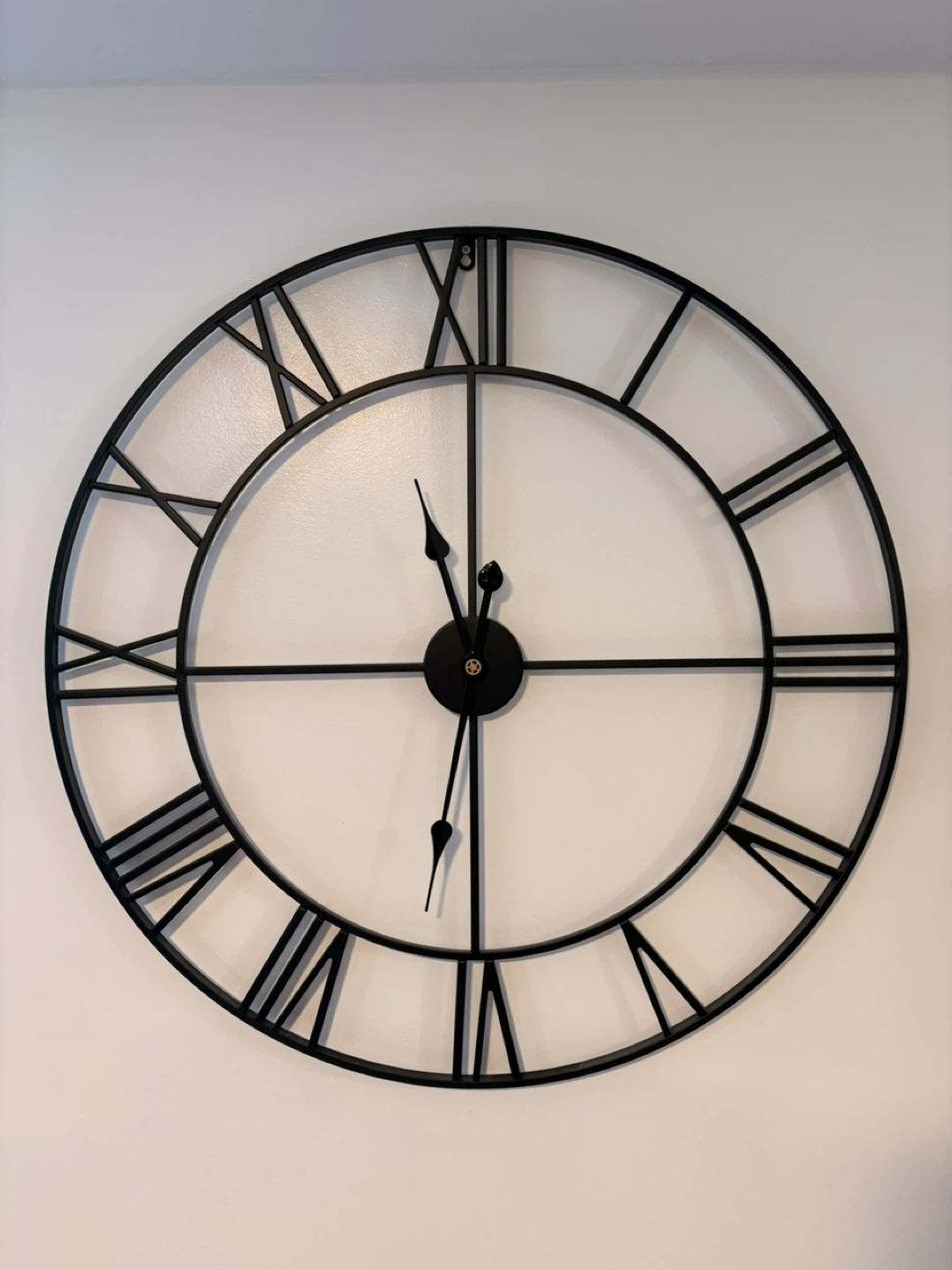 Large Black Roman Numeral Wall Clock - photo 2