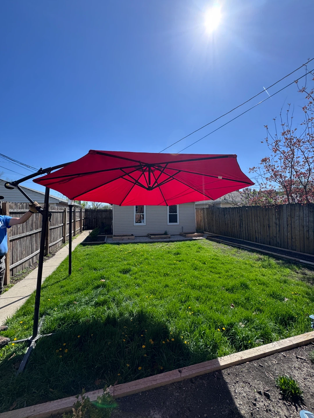 Red Cantilever Patio Umbrella