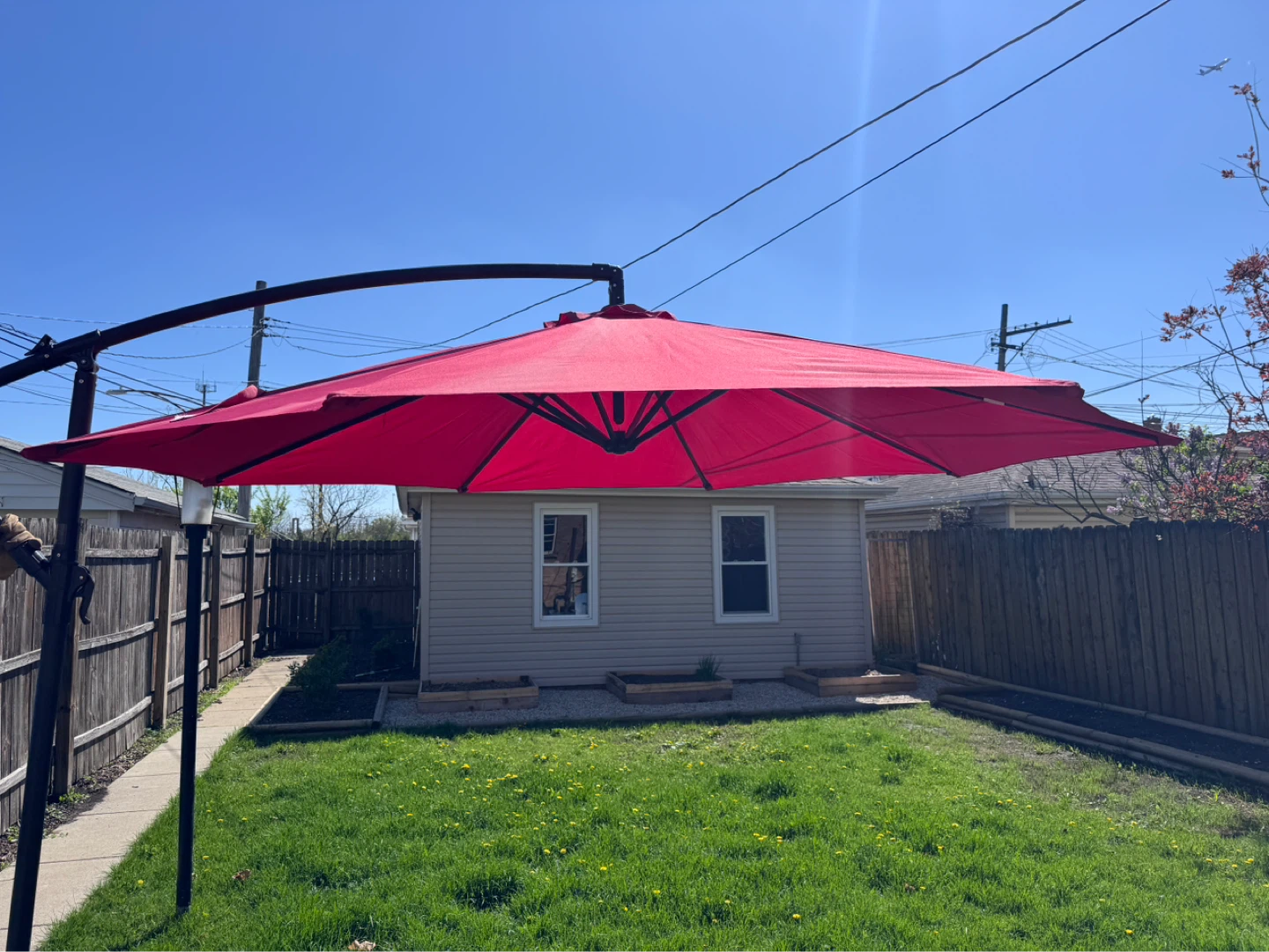Red Cantilever Patio Umbrella - photo 2