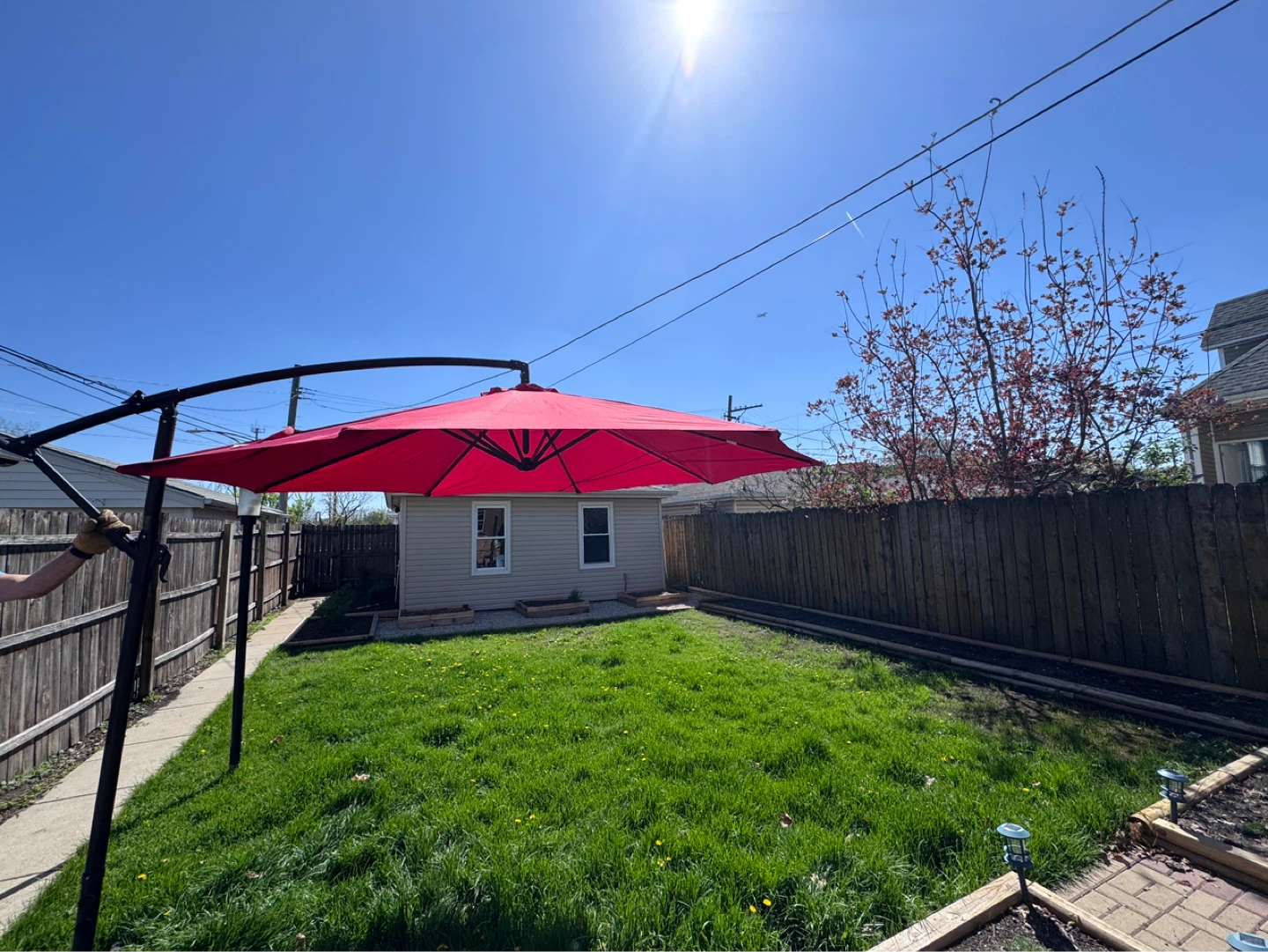 Red Cantilever Patio Umbrella - photo 3