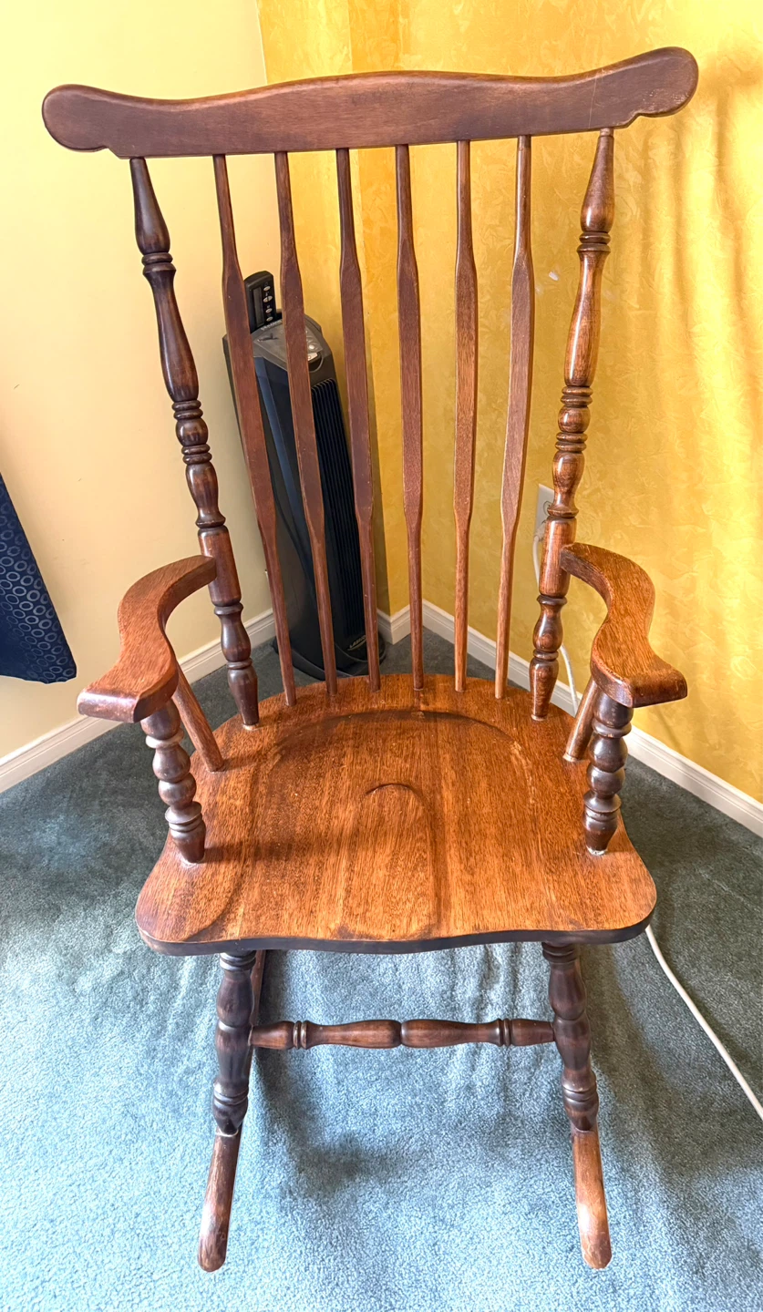 Vintage Beachwood solid wood Rocking Chair - photo 2