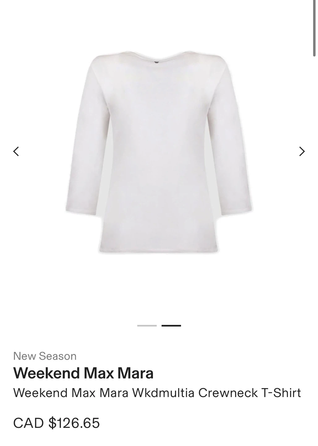 Weekend Max Mara White Crewneck T-Shirt
