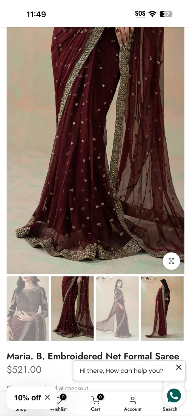 Maria B Maroon Velvet & Net Embroidered Formal - photo 3