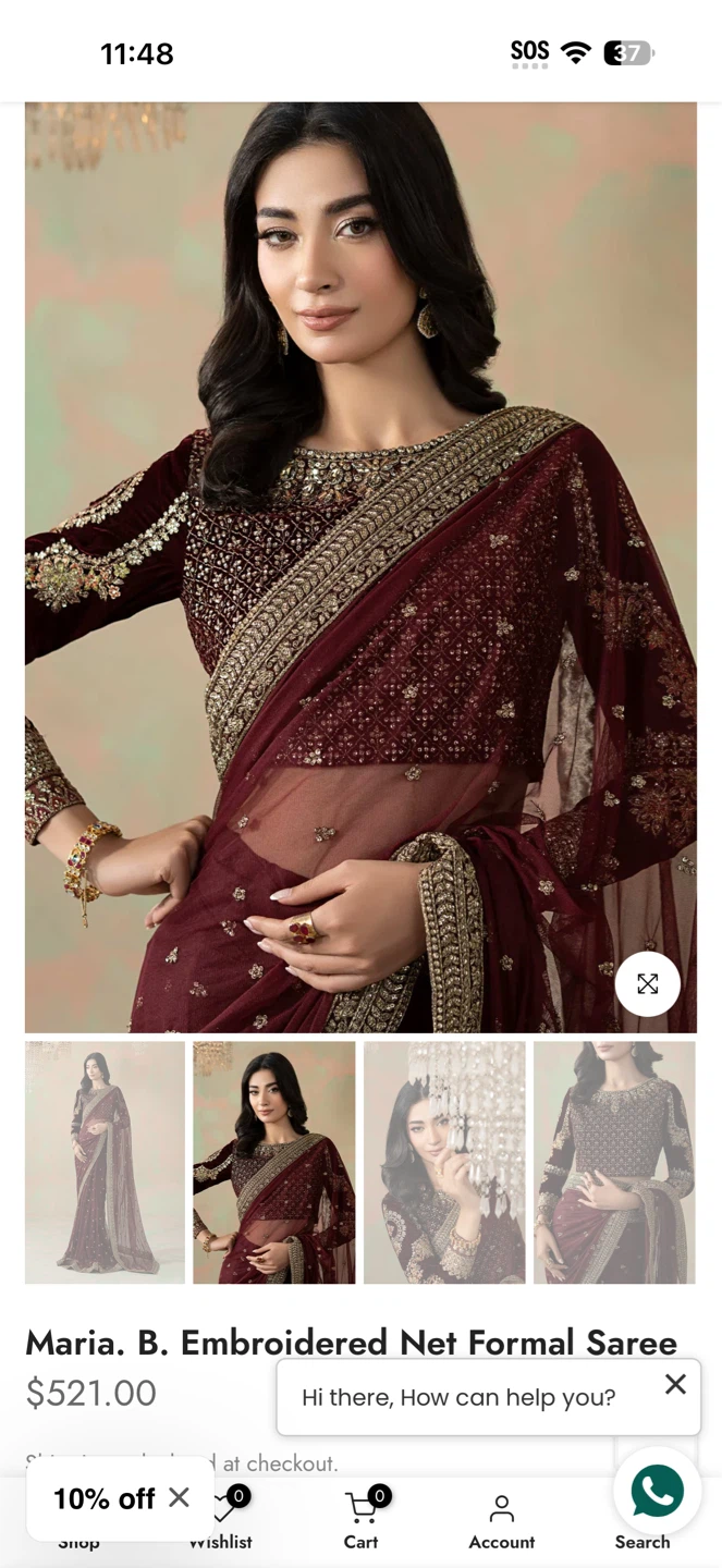Maria B Maroon Velvet & Net Embroidered Formal - photo 2