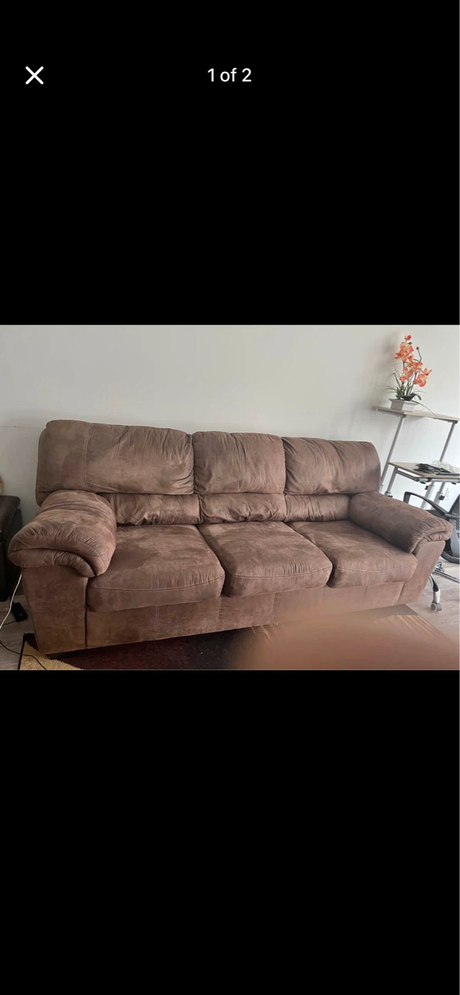 Brown Suede Sofa
