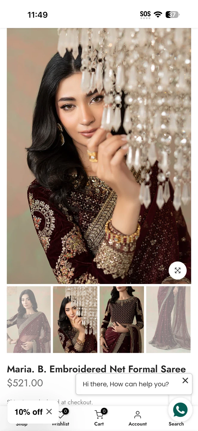Maria B Maroon Velvet & Net Embroidered Formal - photo 5