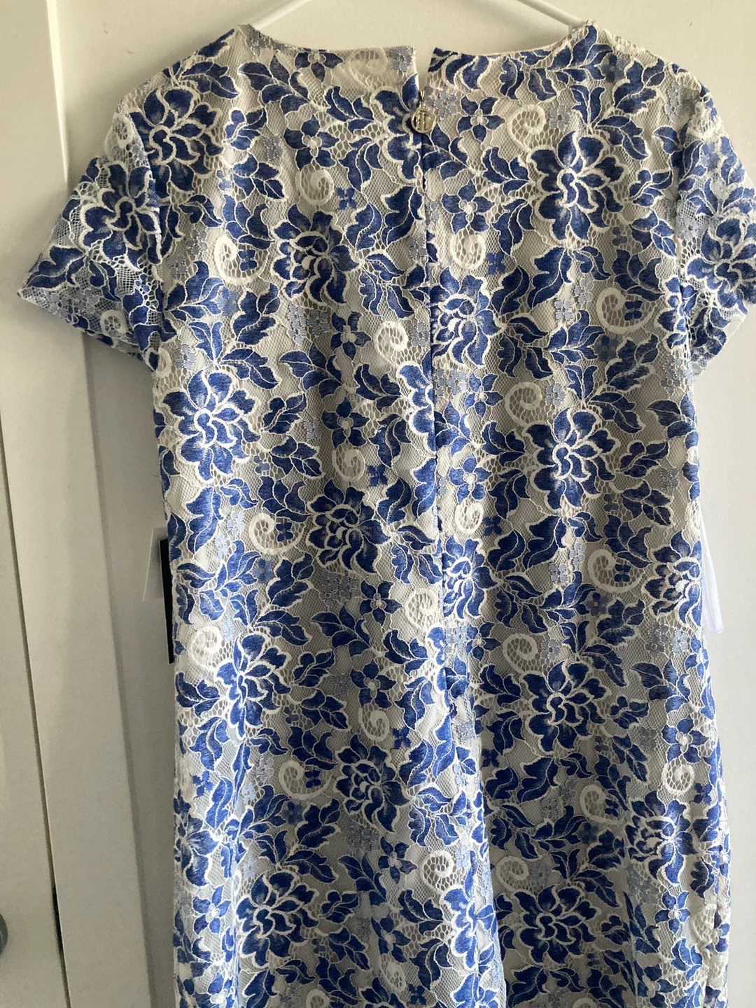 Tommy Hilfiger Blue and White Lace Dress Size 12 - photo 4