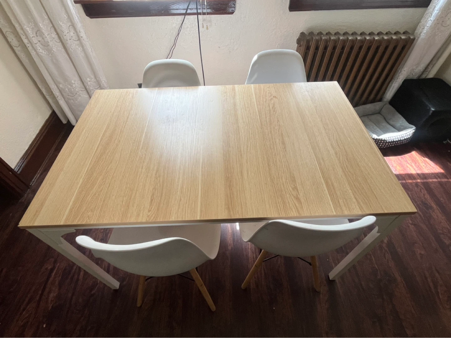 Modern Oak Top Dining Table