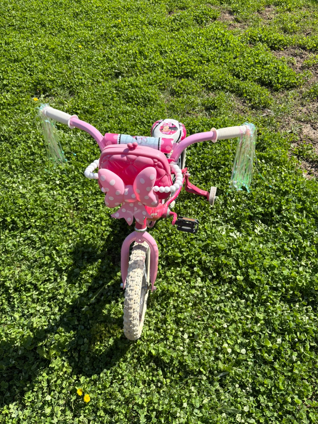 Pink Minnie Mouse Kids Bike with Training Wheels - photo 2