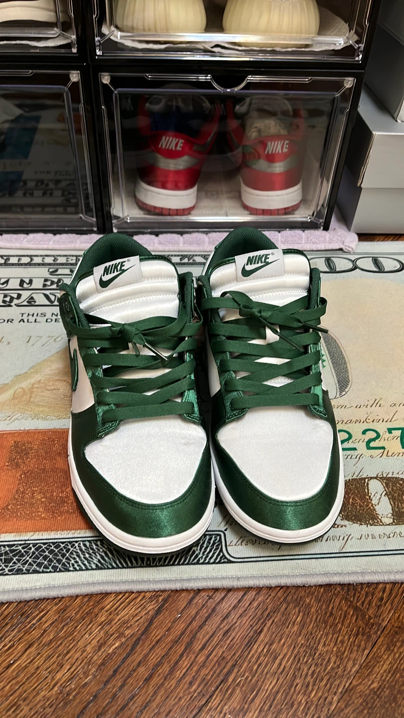 Nike Dunk Low Green White Satin - photo 3