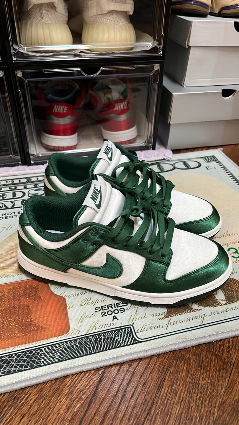 Nike Dunk Low Green White Satin - photo 2