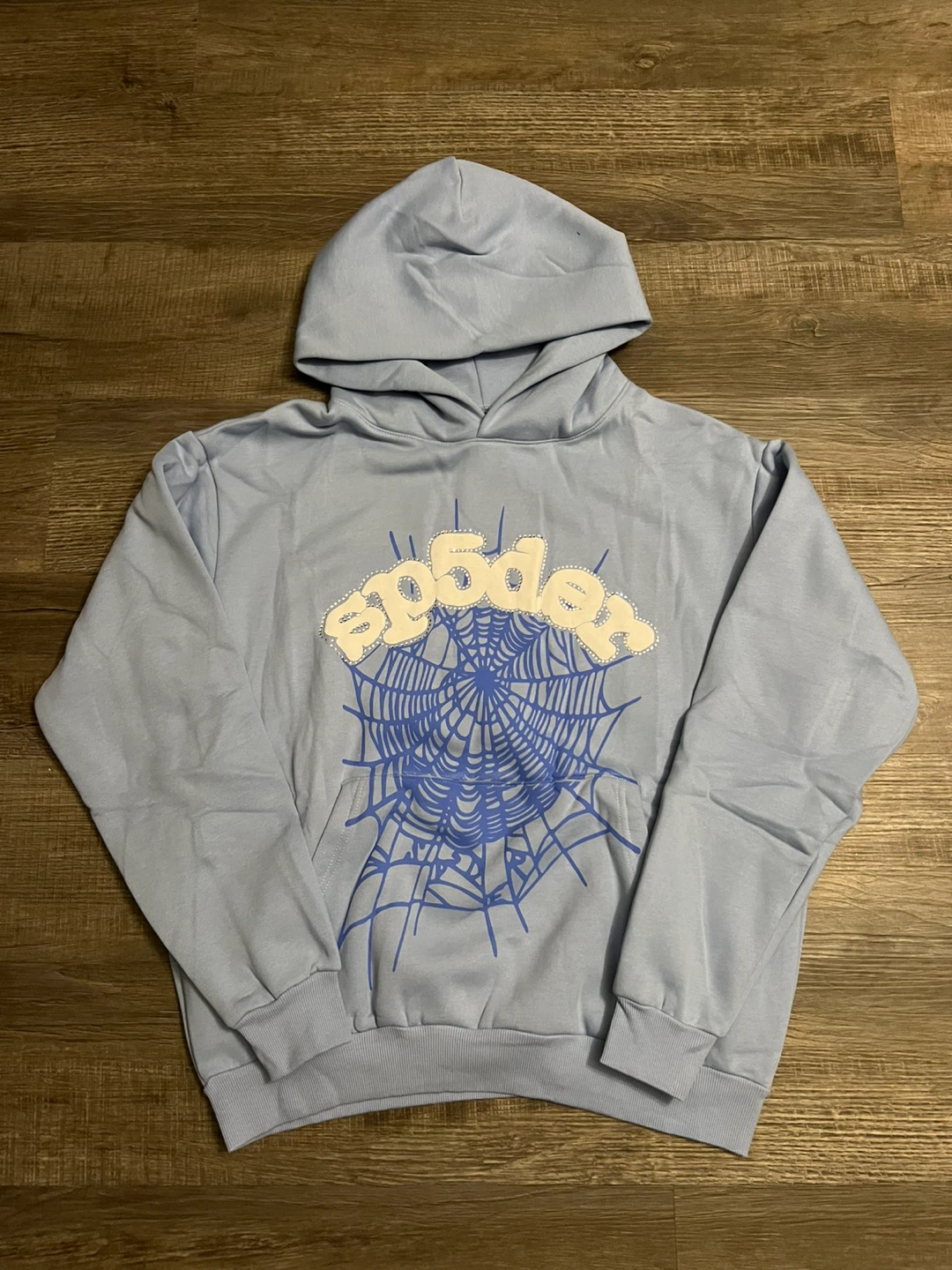 SPIDER WEB HOODIE - LIGHT BLUE - SIZE L - photo 2