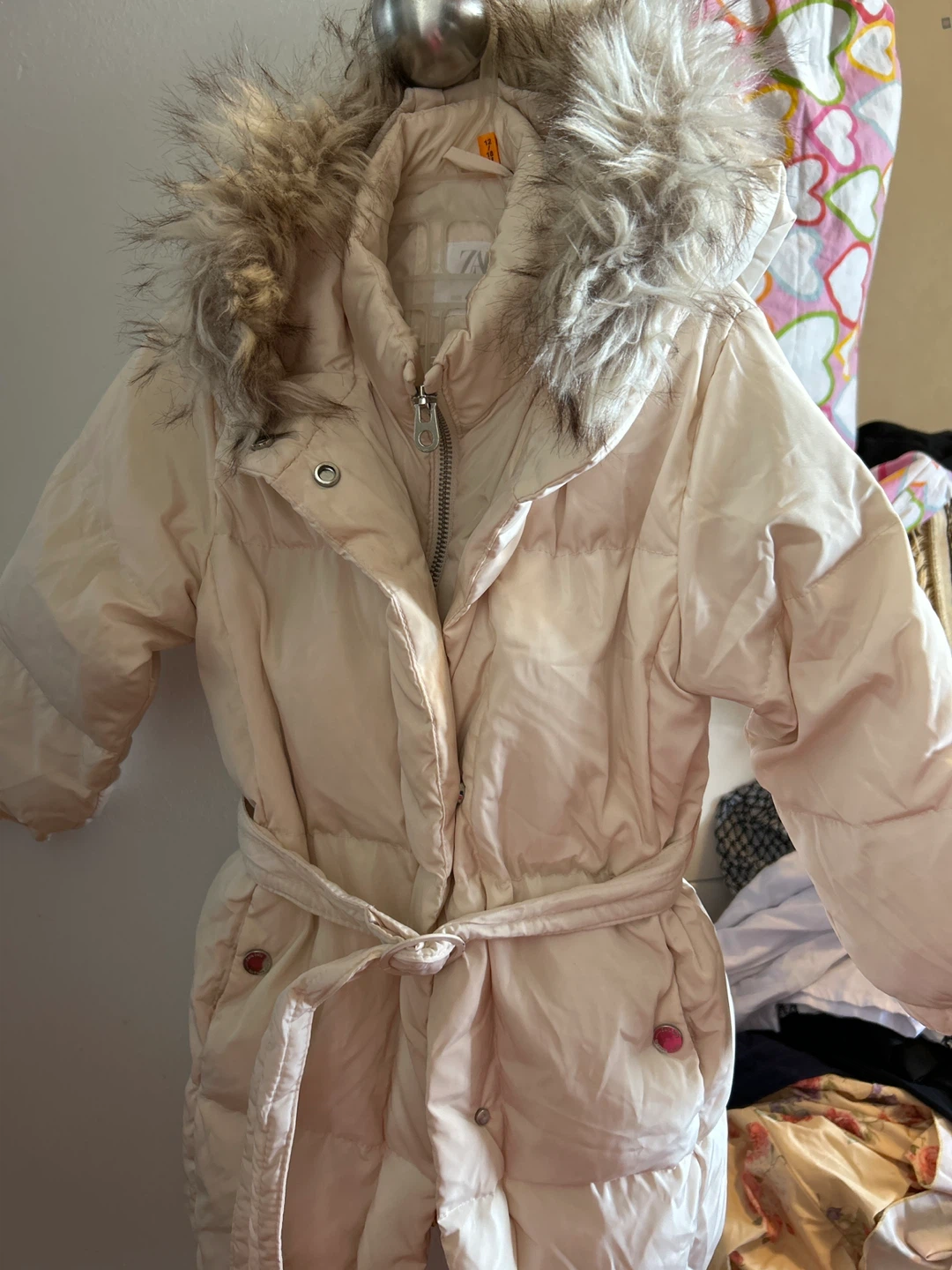 Zara Baby Puffer Coat with Fur Hood - photo 2