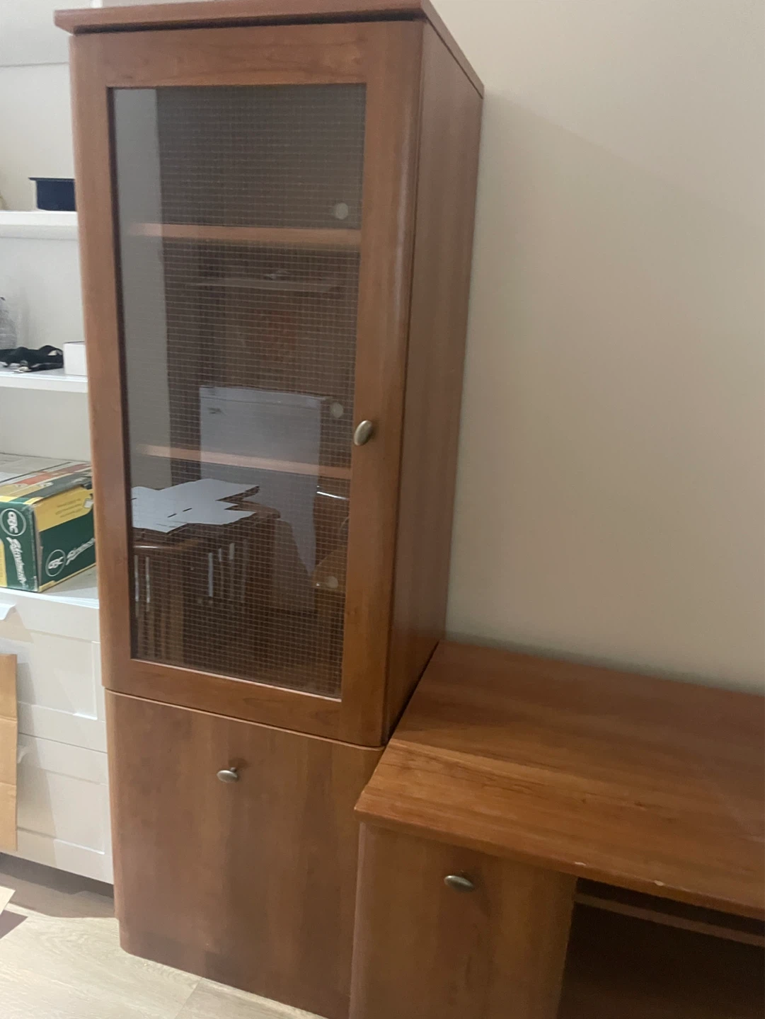 Wooden TV Stand with Cabinet and Drawer - photo 5