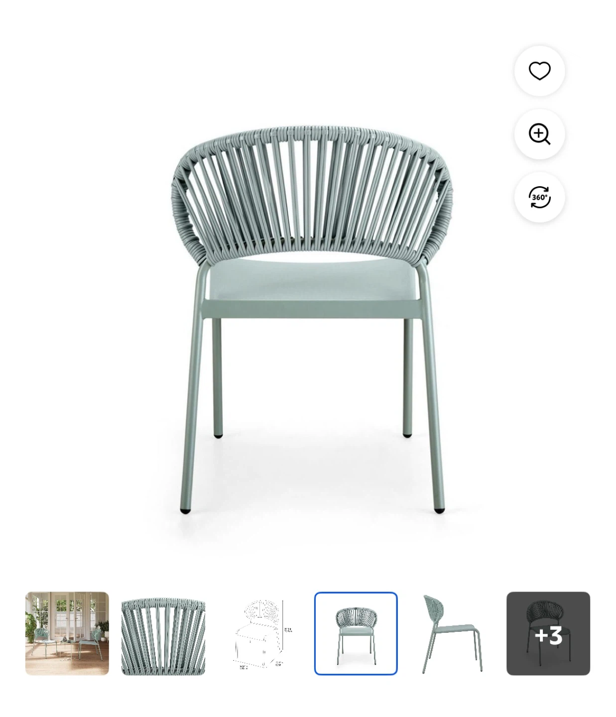 Sage Green Wicker & Sling Chair - photo 5