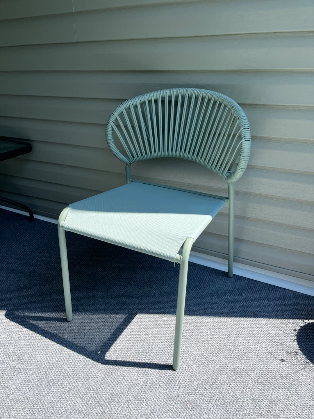Sage Green Wicker & Sling Chair