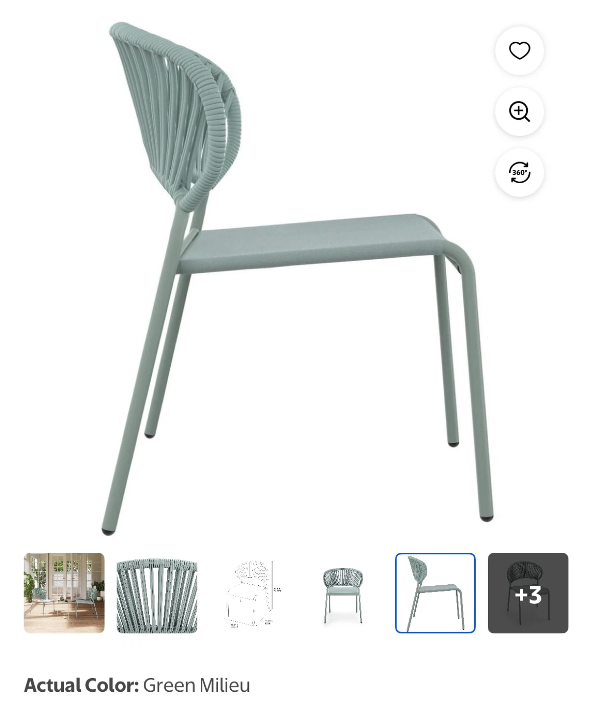 Sage Green Wicker & Sling Chair - photo 4