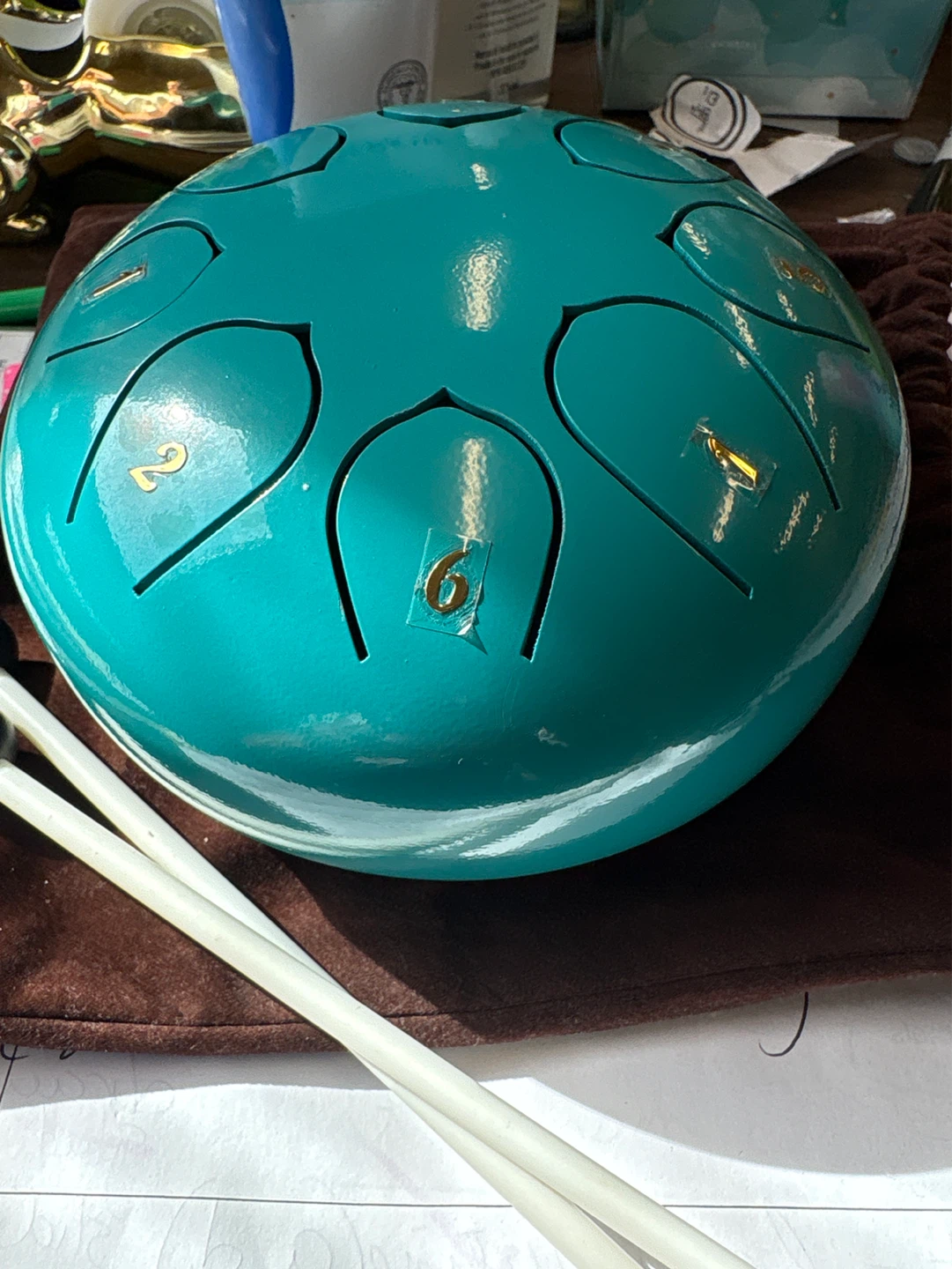 Teal 8-Note Steel Tongue Drum with Mallets - photo 2