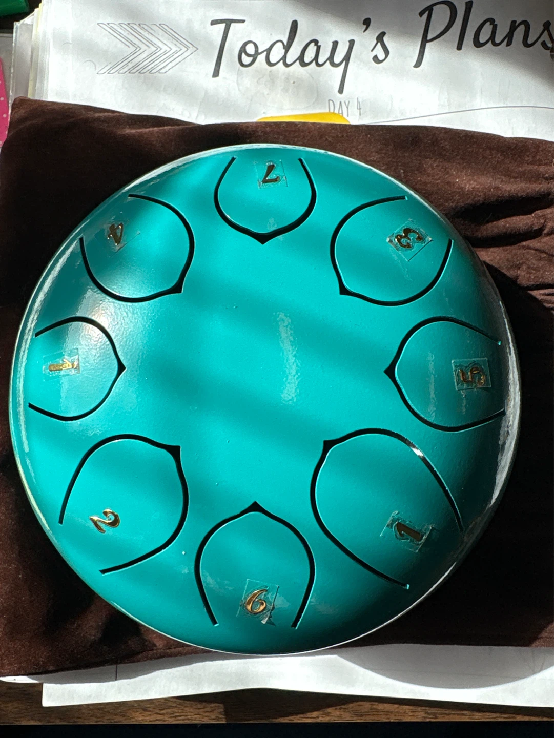 Teal 8-Note Steel Tongue Drum with Mallets - photo 3