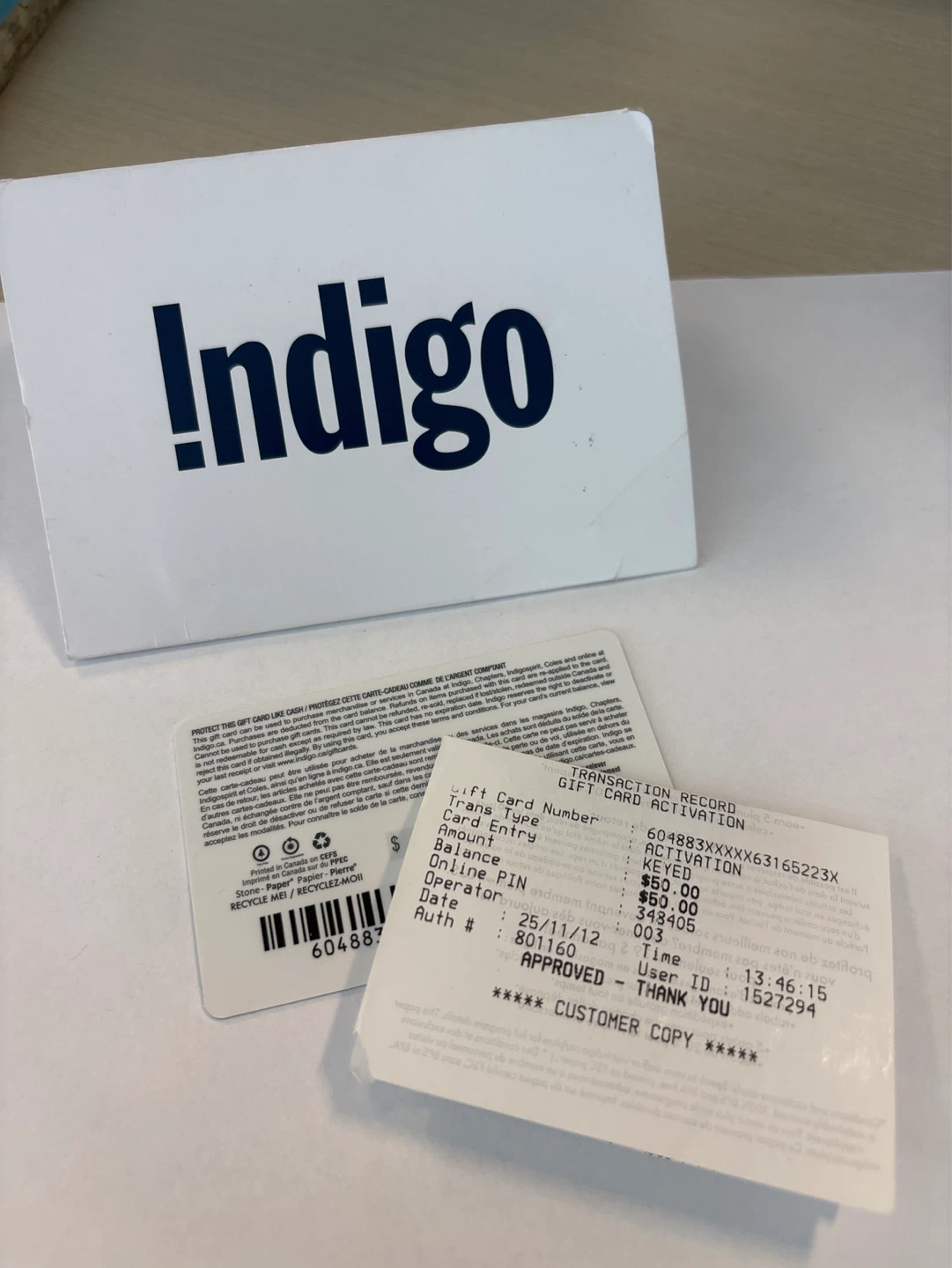 Indigo Gift Card - $50 - photo 2