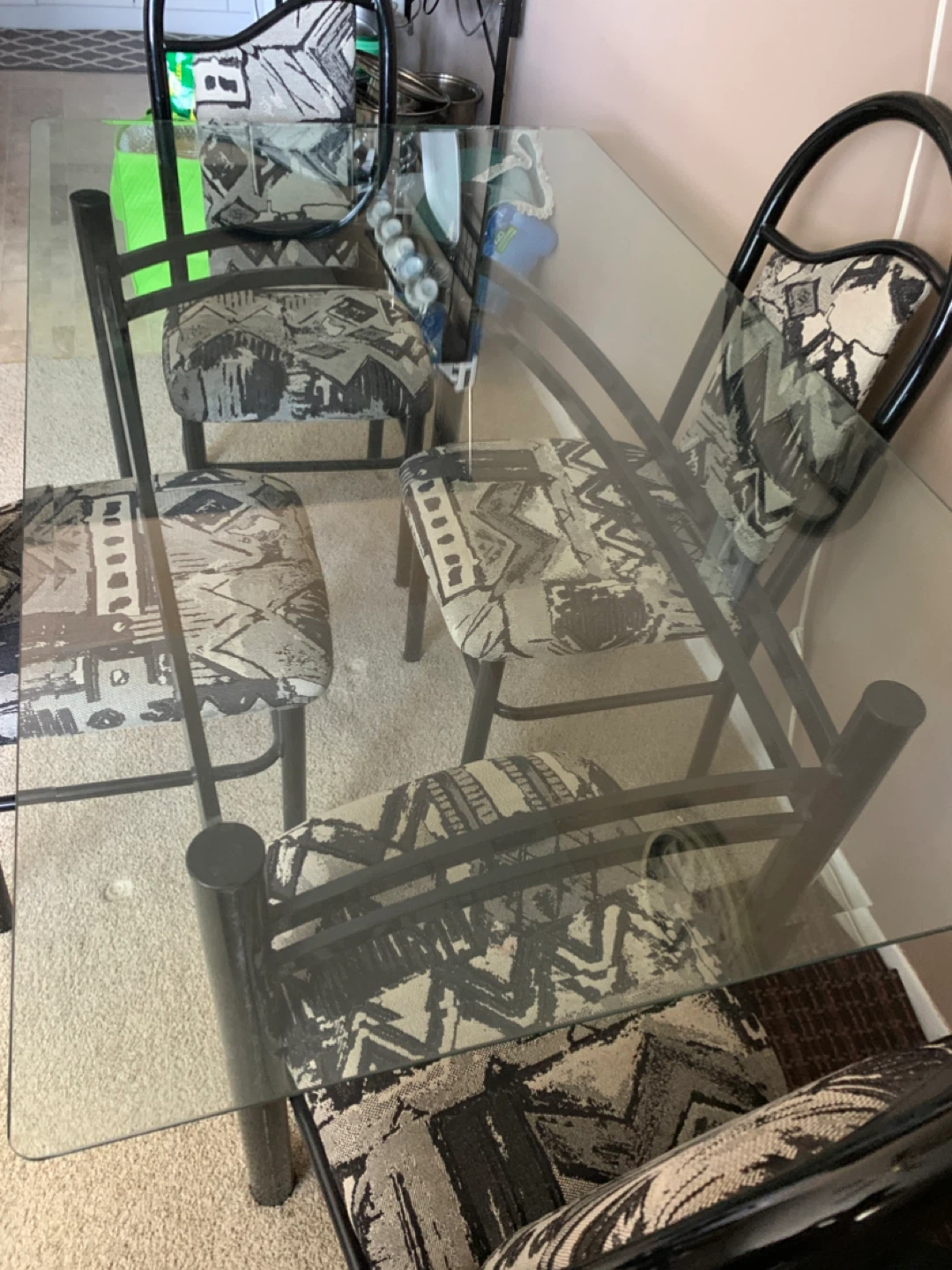 Glass Top Dining Table with 4 Chairs - photo 3