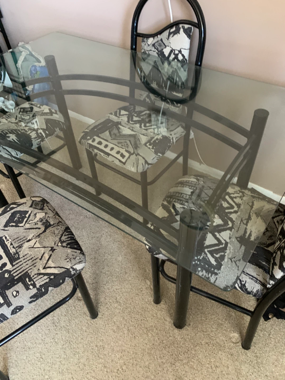 Glass Top Dining Table with 4 Chairs - photo 2