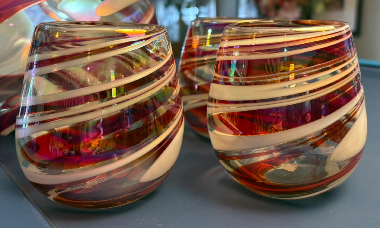 ✨✨Glass Pitcher and Tumbler Set - Swirl Design - photo 3
