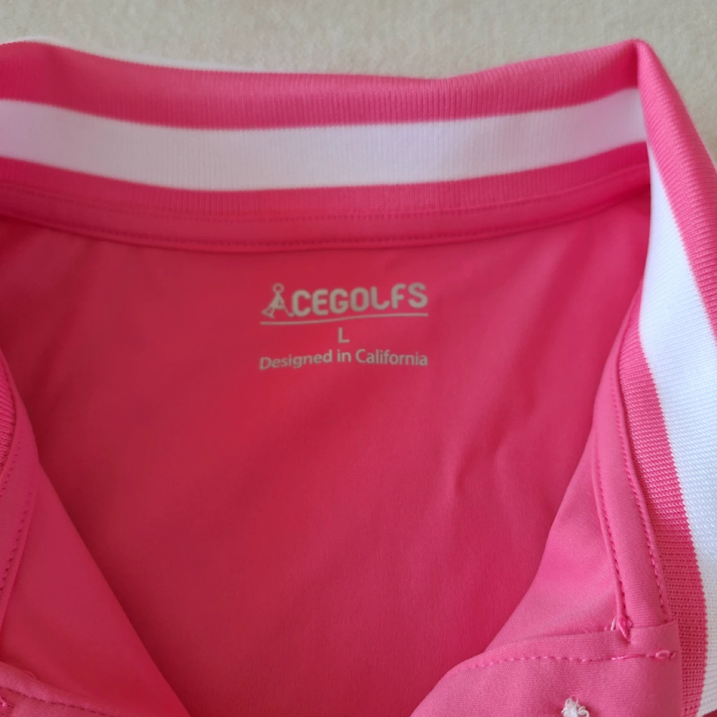 AceGolfs Pink Polo Shirt - Size L - photo 4