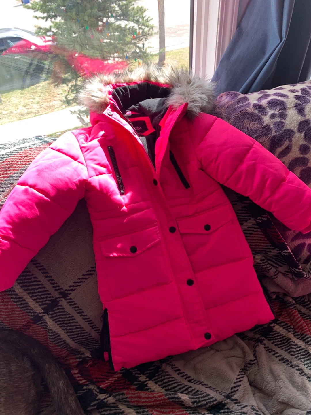 Kids Puffer Winter Jacket - Pink