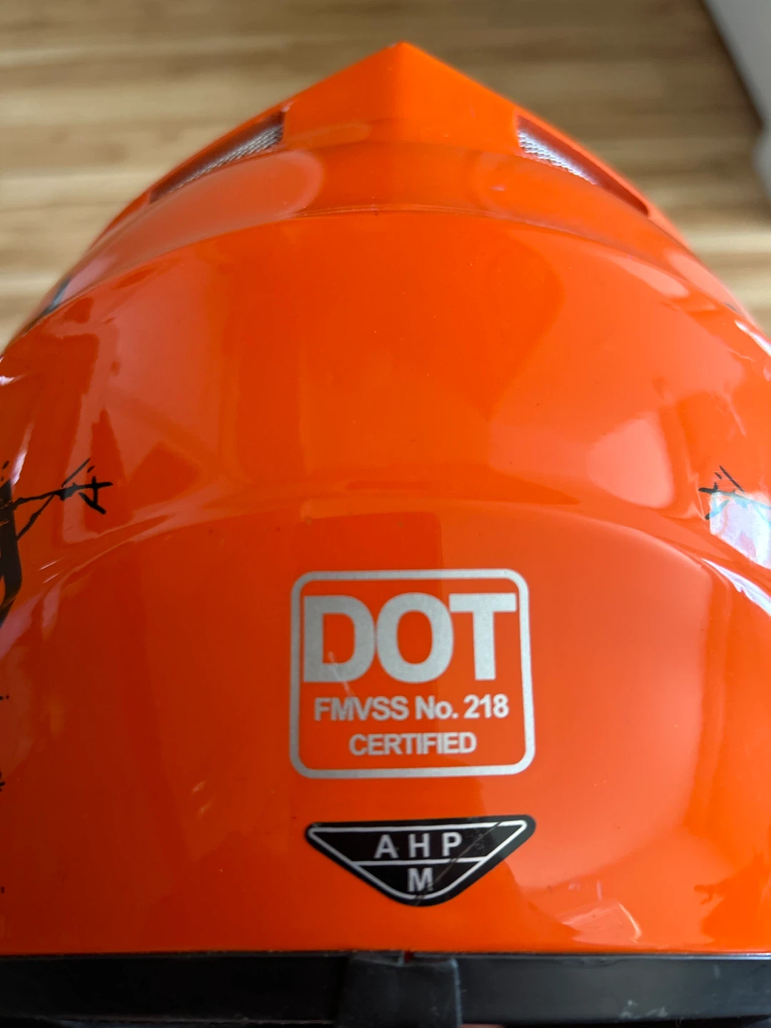 AHP Off-Road Motorcycle Helmet - Orange/Black - photo 3