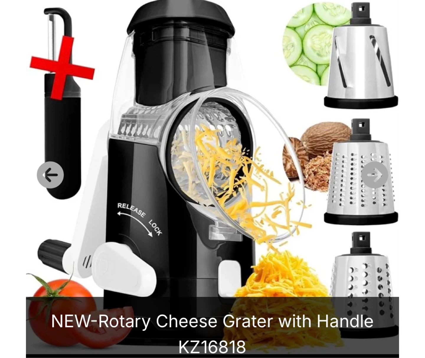 Rotary Cheese Grater with Handle