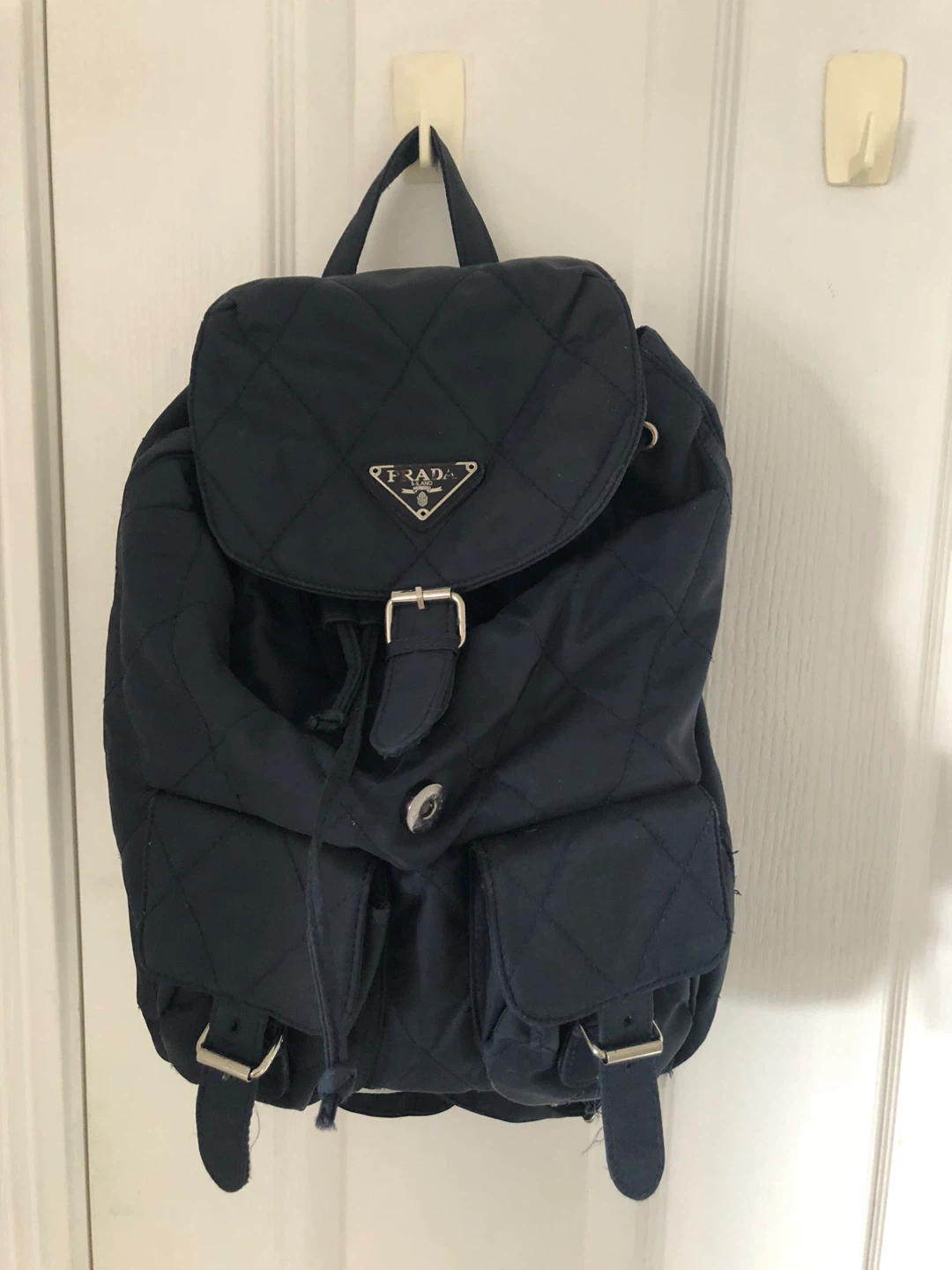 Prada Quilted Nylon Backpack - Navy