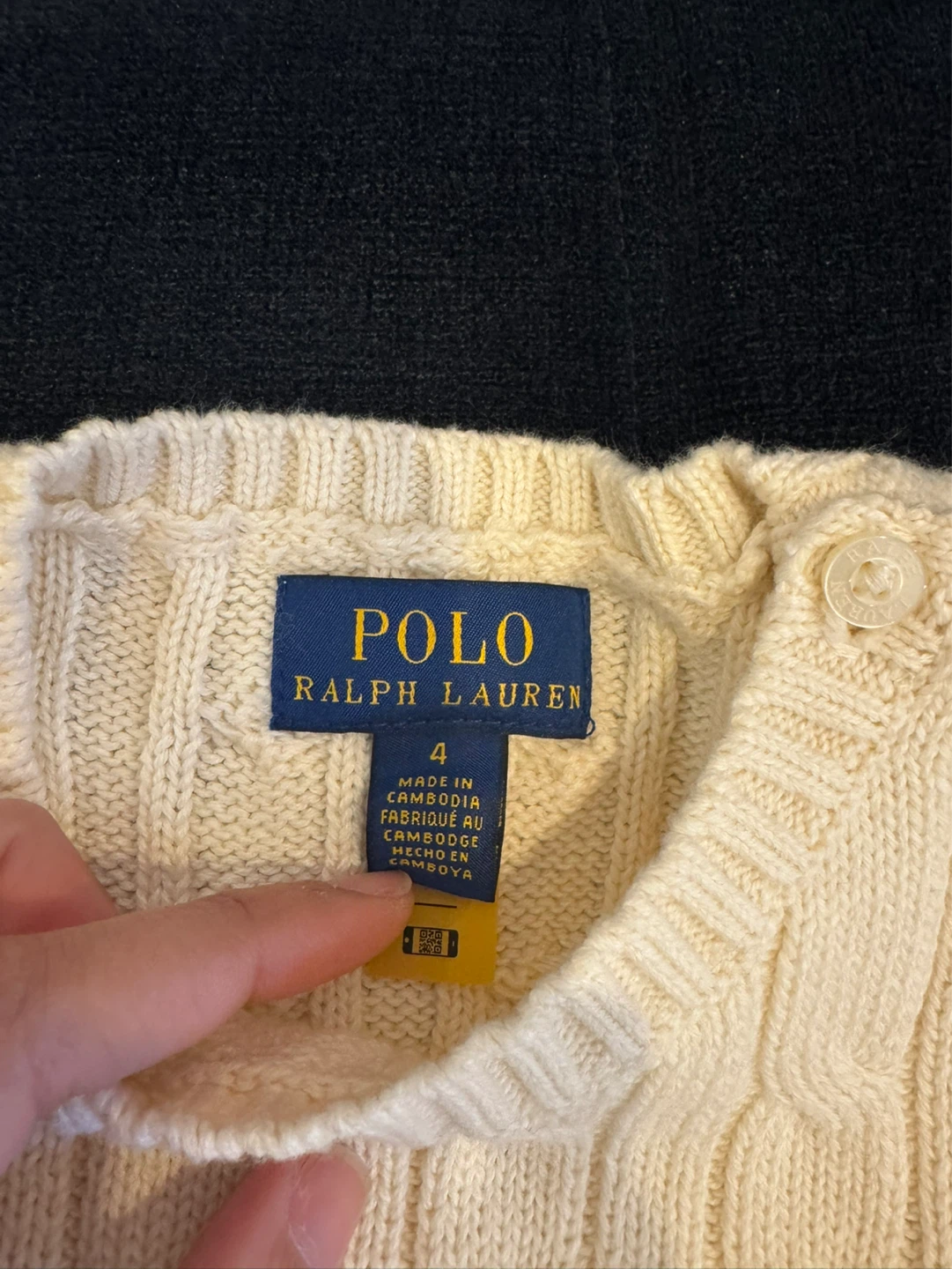 4T Polo Ralph Lauren Cream Cable Knit Sweater - Size 4 - photo 2