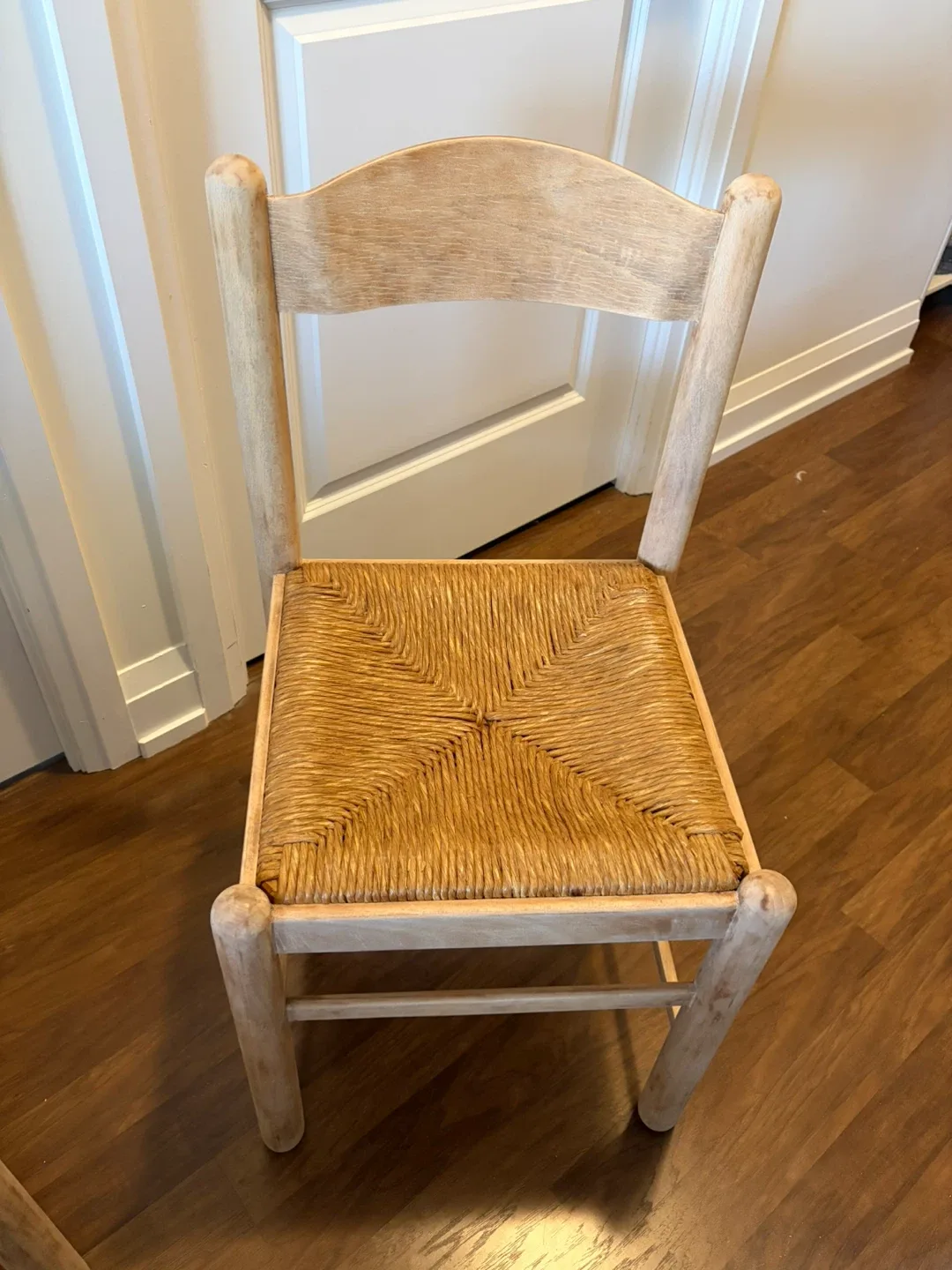 2 Wooden Chairs with Rush Seat