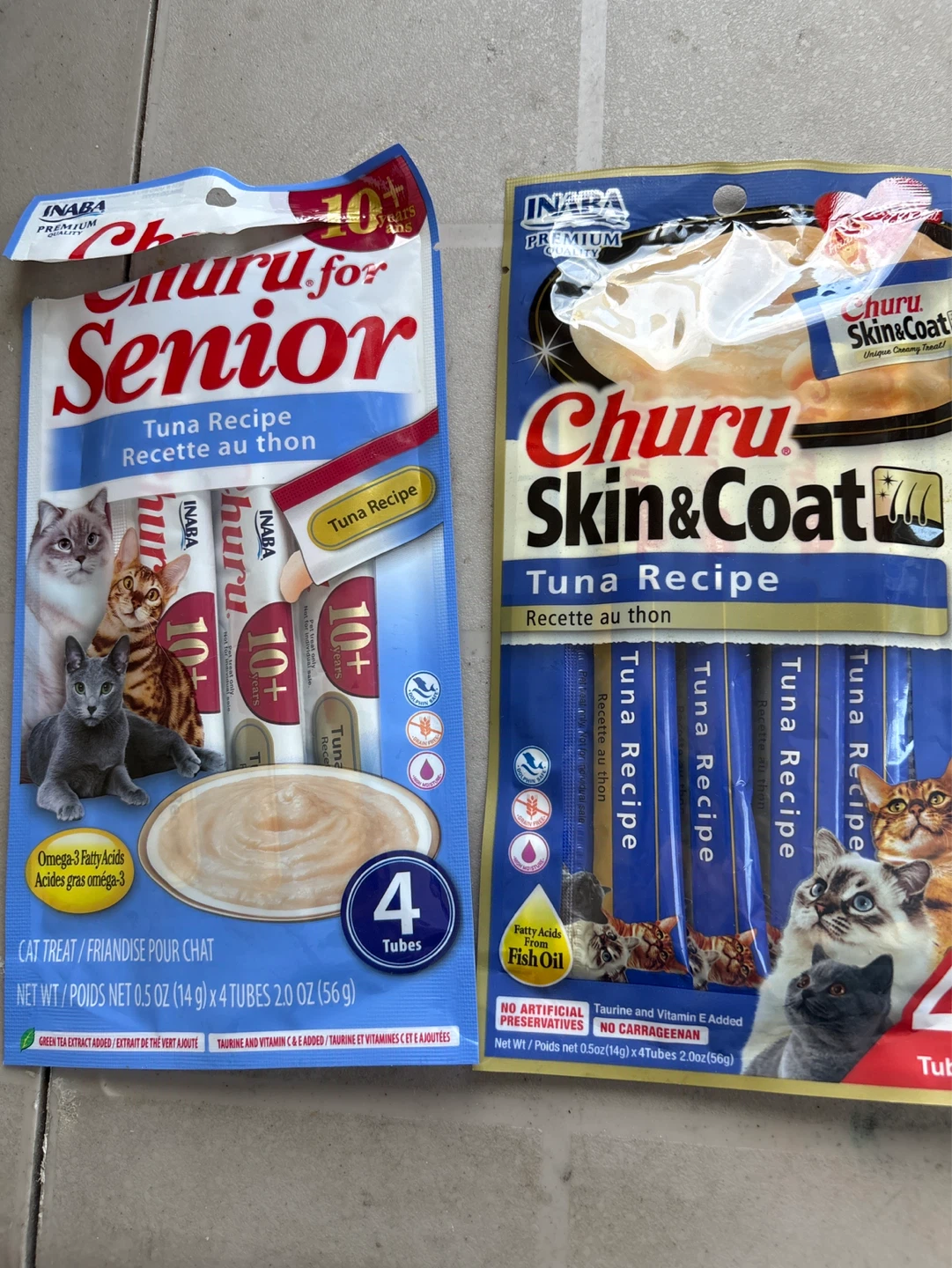 Churu for Senior & Skin & Coat Tuna Recipe Cat Treats